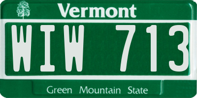 VT license plate WIW713