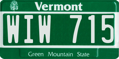 VT license plate WIW715