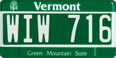 VT license plate WIW716