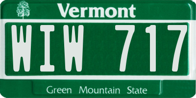 VT license plate WIW717