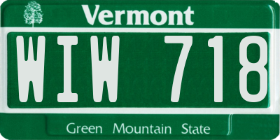 VT license plate WIW718