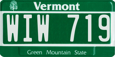 VT license plate WIW719