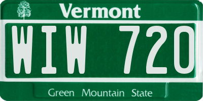 VT license plate WIW720