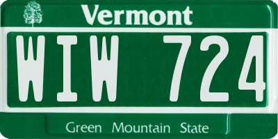 VT license plate WIW724
