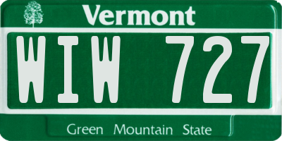 VT license plate WIW727