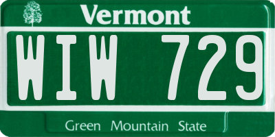 VT license plate WIW729