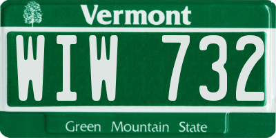 VT license plate WIW732