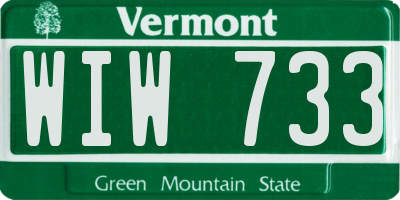 VT license plate WIW733