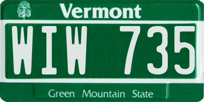 VT license plate WIW735