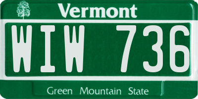 VT license plate WIW736
