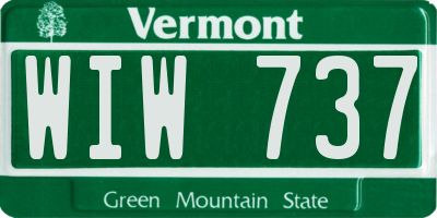VT license plate WIW737