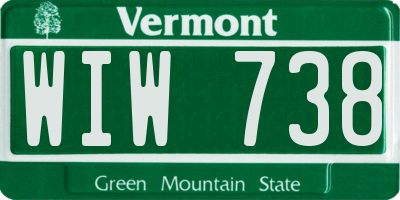 VT license plate WIW738