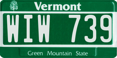 VT license plate WIW739