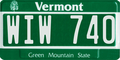 VT license plate WIW740