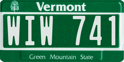 VT license plate WIW741