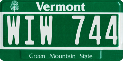 VT license plate WIW744