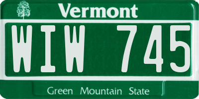 VT license plate WIW745