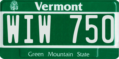 VT license plate WIW750