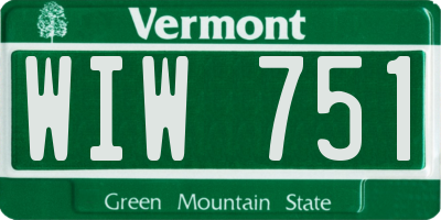 VT license plate WIW751