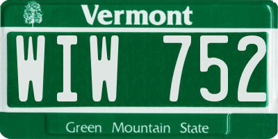 VT license plate WIW752