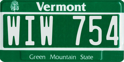 VT license plate WIW754