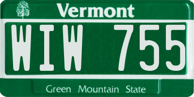 VT license plate WIW755