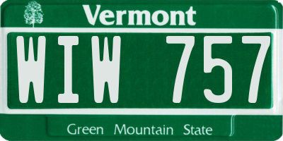 VT license plate WIW757