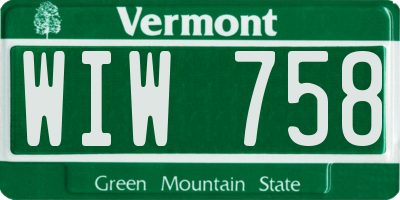 VT license plate WIW758