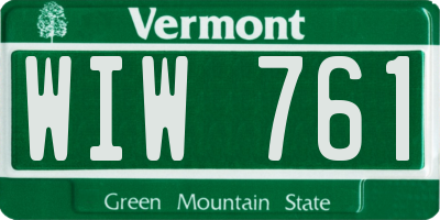 VT license plate WIW761