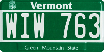 VT license plate WIW763