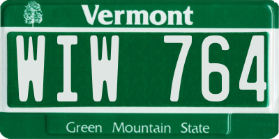 VT license plate WIW764