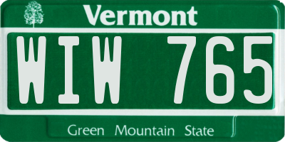 VT license plate WIW765