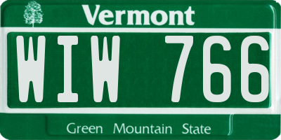 VT license plate WIW766