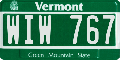 VT license plate WIW767