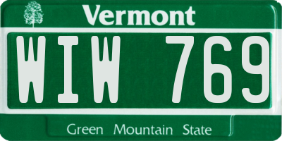 VT license plate WIW769