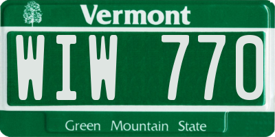 VT license plate WIW770
