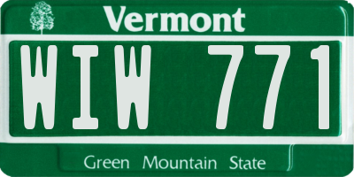 VT license plate WIW771