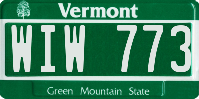 VT license plate WIW773