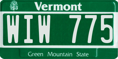 VT license plate WIW775