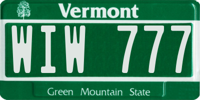 VT license plate WIW777