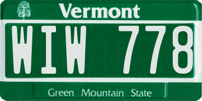 VT license plate WIW778