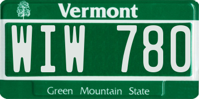 VT license plate WIW780