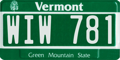 VT license plate WIW781