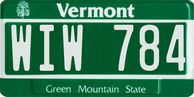 VT license plate WIW784