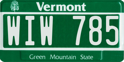 VT license plate WIW785