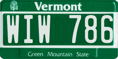 VT license plate WIW786
