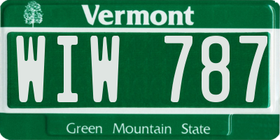 VT license plate WIW787