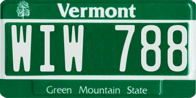 VT license plate WIW788