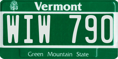 VT license plate WIW790