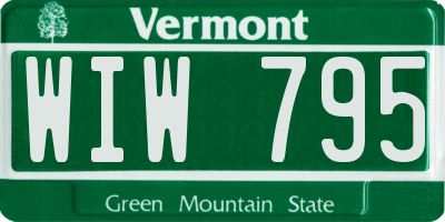 VT license plate WIW795